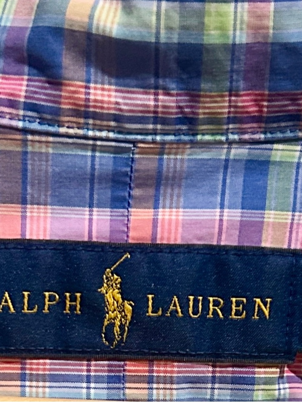 Lauren Ralph Lauren Pink Plaid Oxford Shirt Women’s L – Multicolor Button Down - Picture 4 of 10
